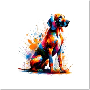 Vibrant Hanoverian Scenthound in Abstract Splash Art Posters and Art